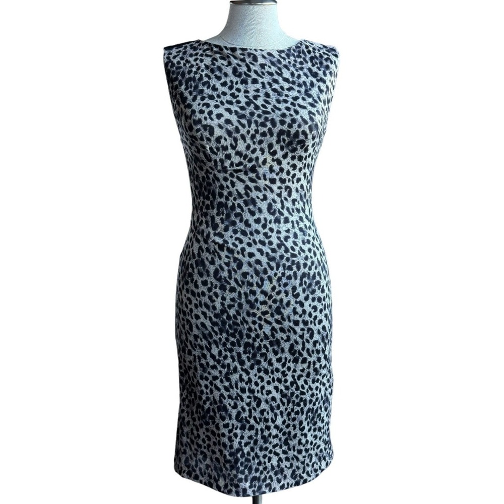 Rebecca Taylor Womens Animal Print‎ Sleeveless Sheath Dress Cocktail Party Small